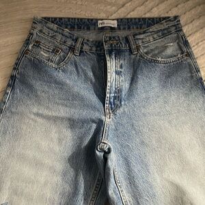 Zara Wide Leg Jeans with Rips in the back